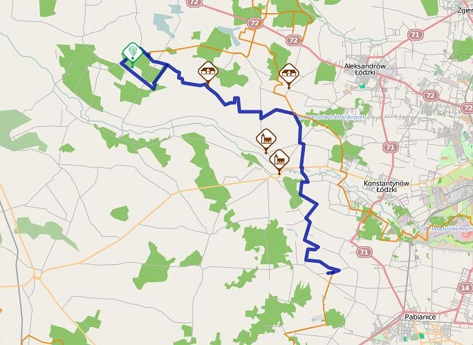 mapa Atrakcje kulturowe, przyrodnicze i krajobrazowe szlaku