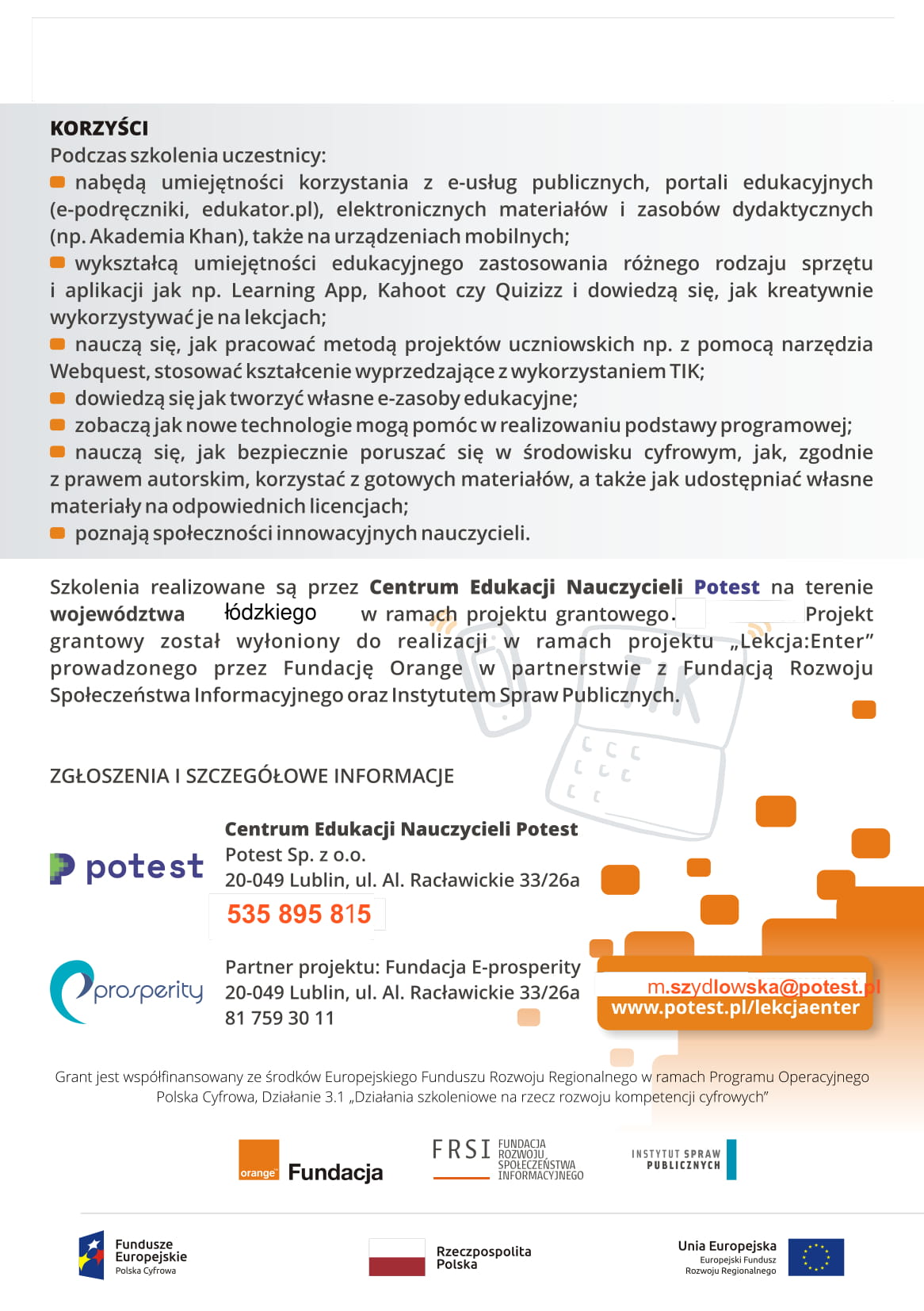 ulotka projektu 2