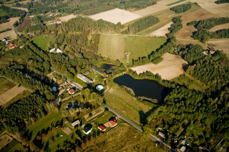 Widok na ośrodek z lotu ptaka.