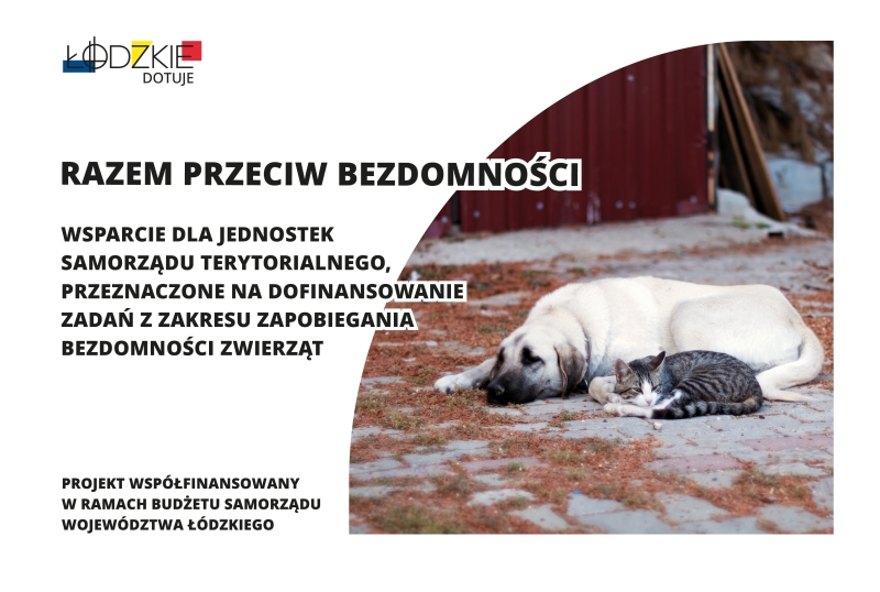 Nabór wniosków o przyznanie pomocy finansowej dla jednostek samorządu terytorialnego z terenu województwa łódzkiego - dofinansowanie zadań z zakresu zapobiegania bezdomności zwierząt „Łódzkie dla zwierząt – razem przeciw bezdomności” na 2025 rok