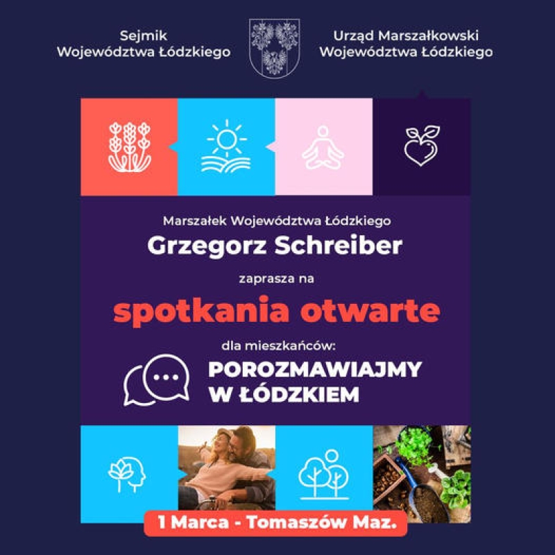 &quot;Porozmawiajmy w Łódzkiem&quot; w Tomaszowie - zaproszenie