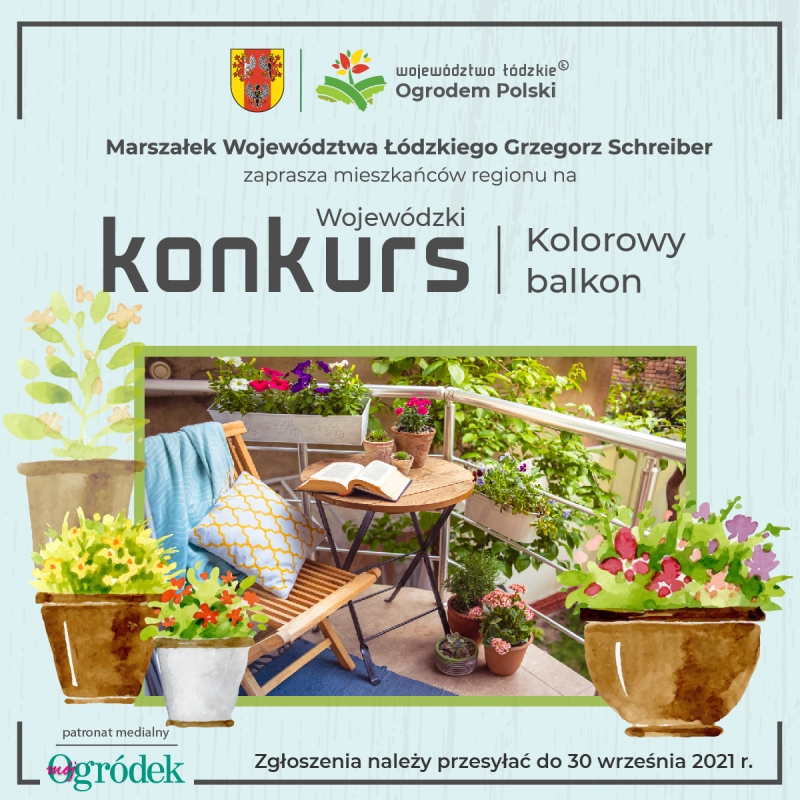 Wojewódzki Konkurs na „Kolorowy balkon&quot; - zmiana terminu składania prac konkursowych do 30.09.2021 r.