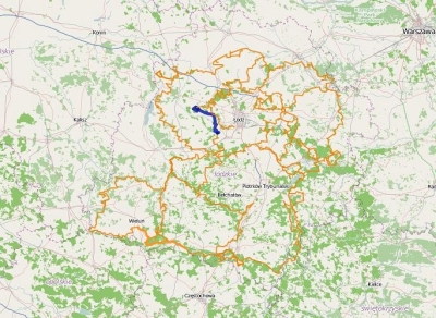 Mapa położenie szlaku na tle województwa łódzkiego