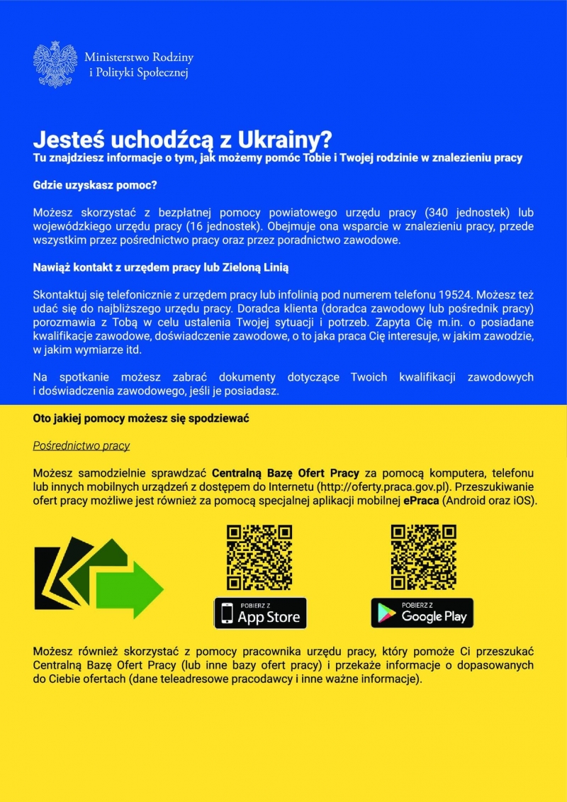 Informacje dla obywateli Ukrainy, jak znaleźć pracę w Polsce