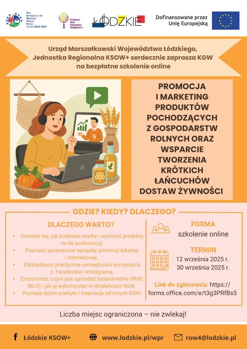 Bezpłatne szkolenie online dla Kół Gospodyń Wiejskich z województwa łódzkiego