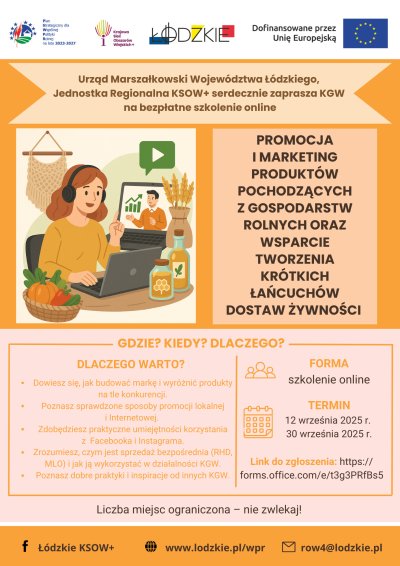 Bezpłatne szkolenie online dla Kół Gospodyń Wiejskich z województwa łódzkiego