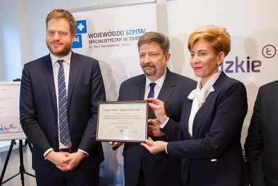 Certyfikat dla zgierskiego szpitala